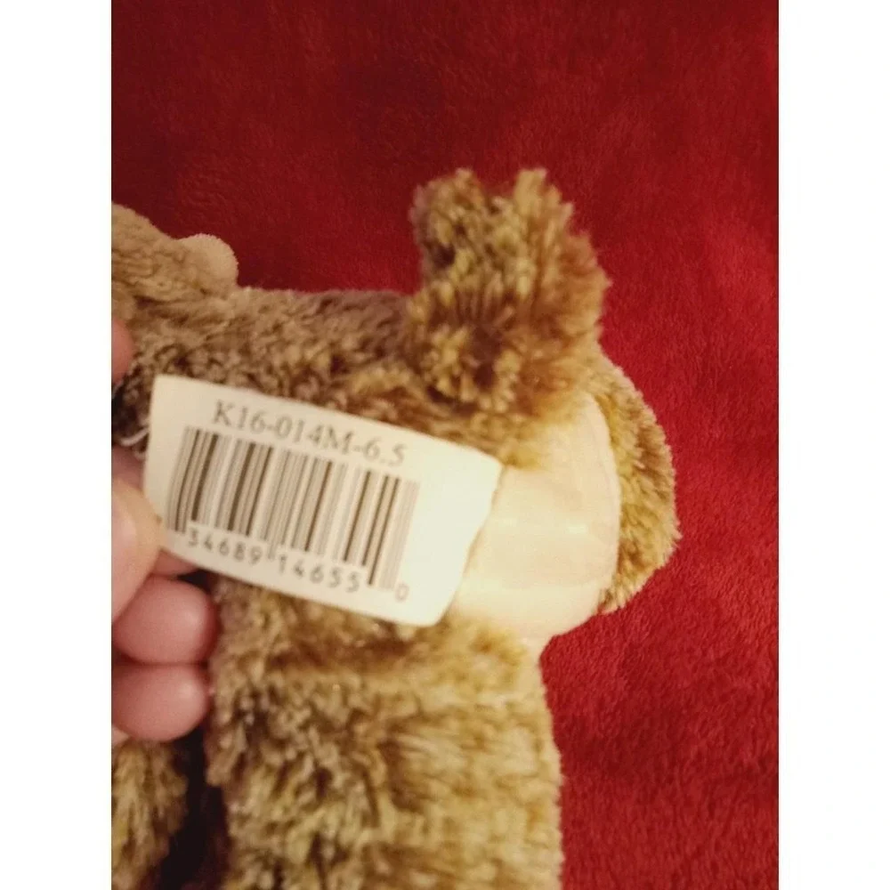 Plush Kellytoy RETIRED Valentine Plush Stuffed Monkey Embroidered Heart on Foot